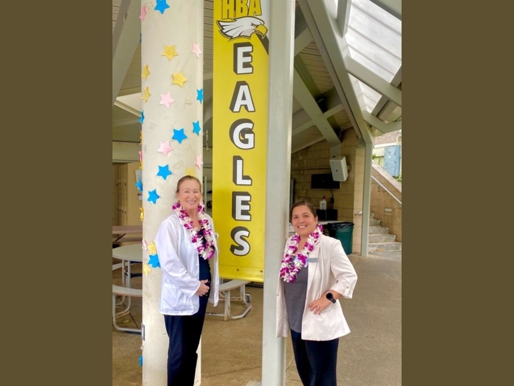 Joy Bliss (left) and Leeah Javier (right) at Hawai'i Baptist Academy