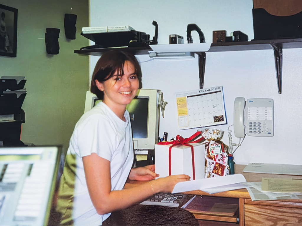 Camilla Nicholas at her work desk in the satellite programs office at HPU