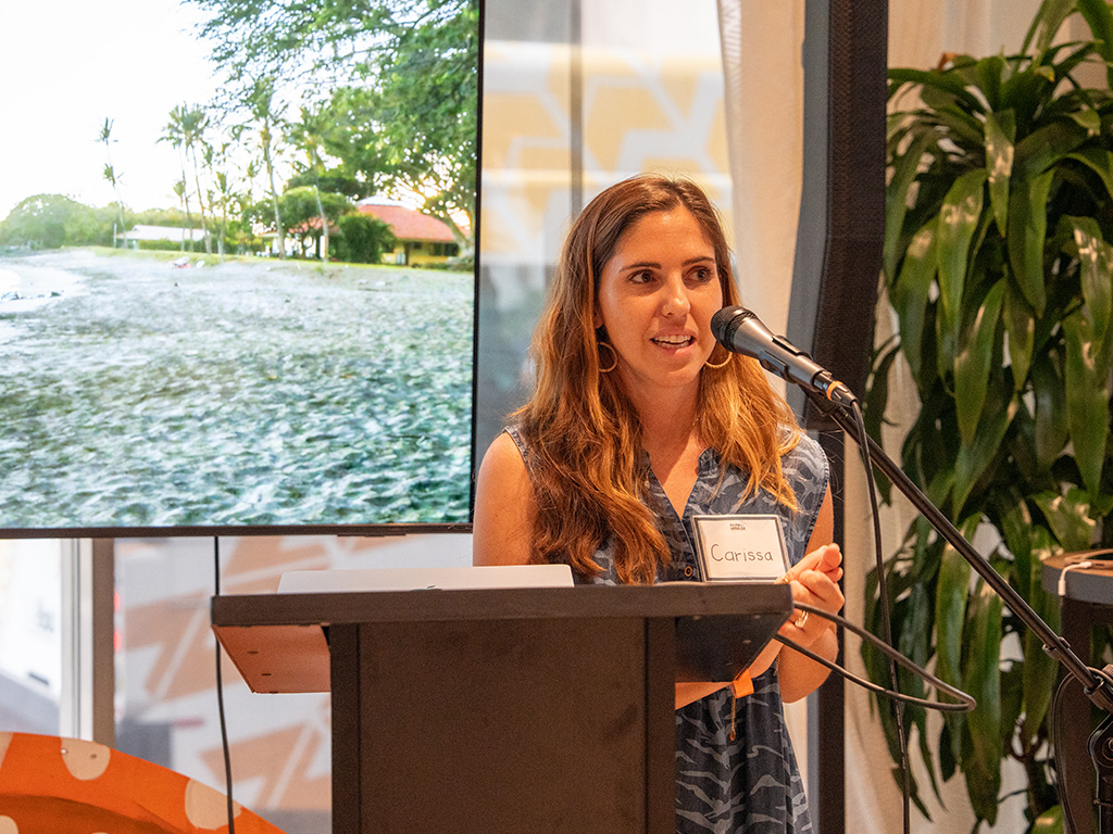 HPU alumna Carissa Cabrera at this year's Pilina Kanaloa Ocean Day