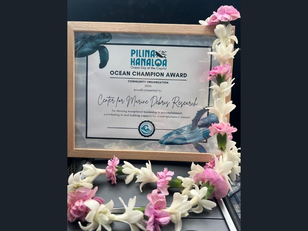 HPU's Center for Marine Debris Research won the 'Ocean Champion Award' at this year's Pilina Kanaloa Ocean Day
