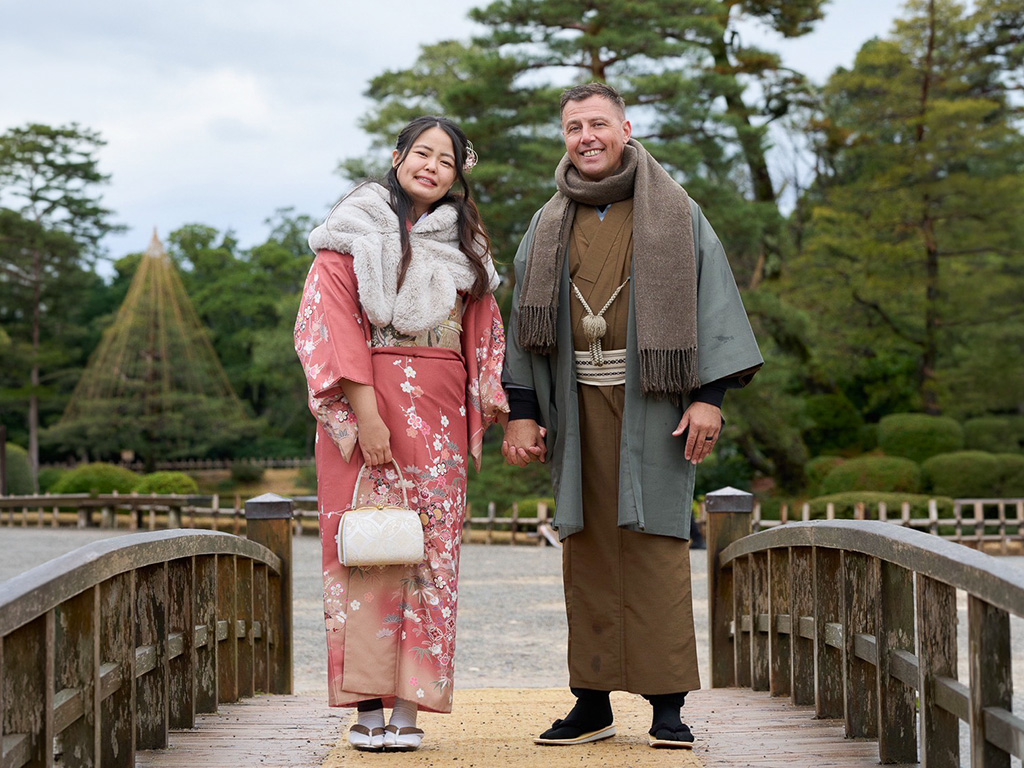 Ben Eger with his wife in Japan