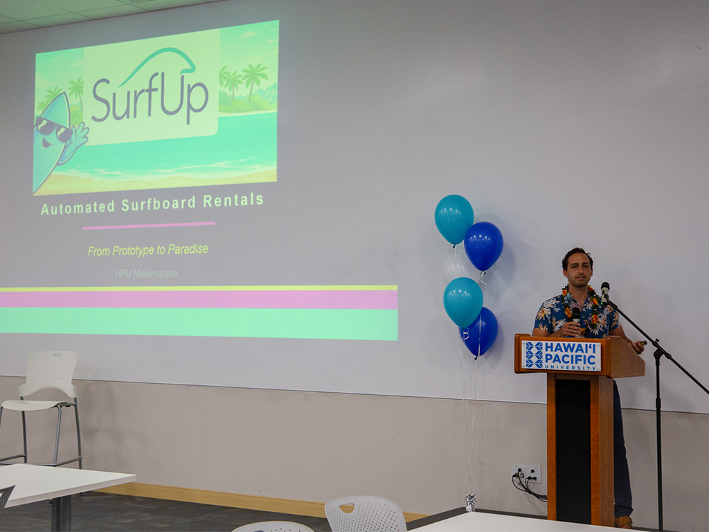 Co-founder and CEO of SurfUp Chris Hissom stopped by to speak at the Makerspace Competition