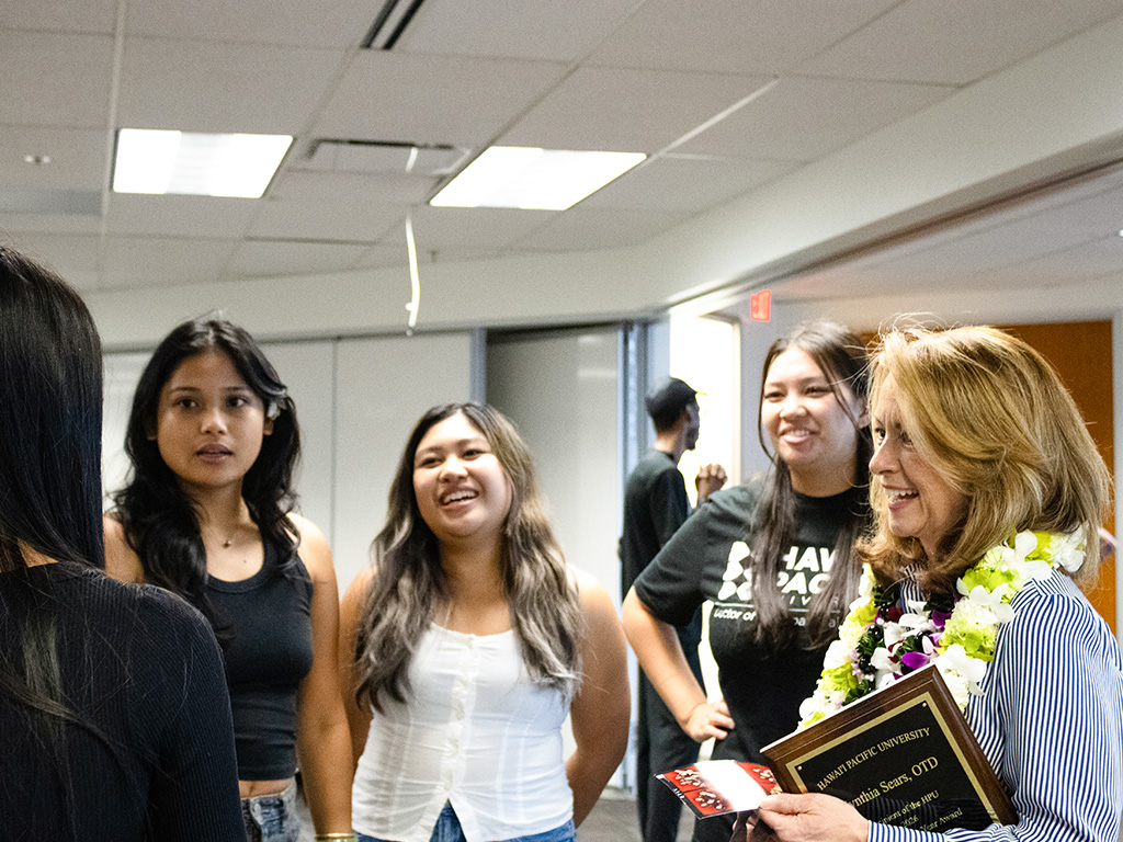 Cynthia Sears (far-right) with occupational therapy students