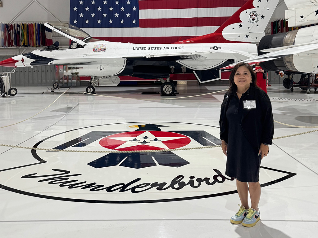 Dean Magpantay-Monroeat Thunderbird Museum welcome event