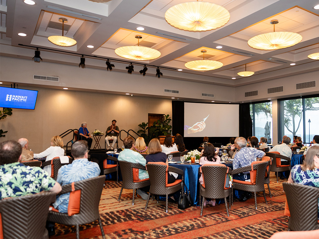 Luca Alessi spoke at HPU's Distinguished Speaker Series event in April 2026
