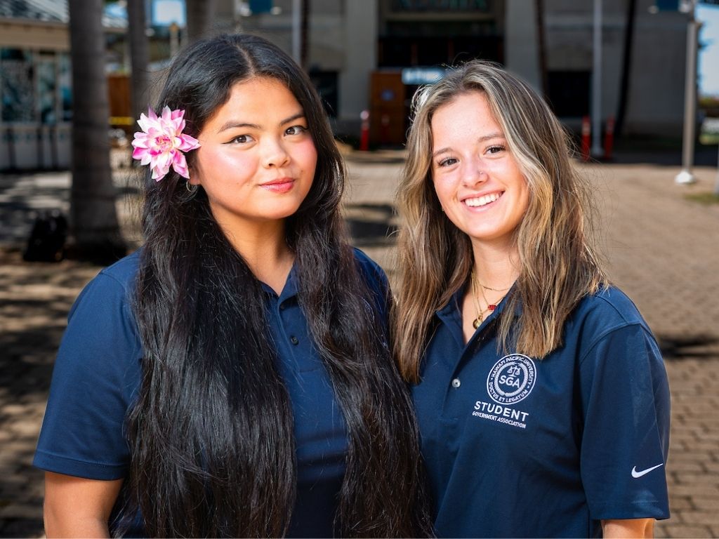 Mia Aisha Fetalco, left, 2025-26 Student Government Association Public Relations Director, and Brielle Jones, SGA Deputy Public Relations Director