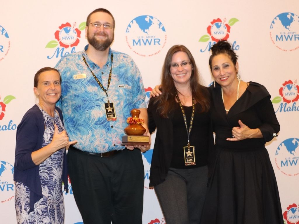 From left to right, Colonel Rachel Sullivan, U.S. Army Hawaii Garrison Commander;  Matthew Rollins, HPU Director, Army Programs; Rachel Jones, HPU Assistant Director of Admissions, Military Campus Programs; Lori King, Director of Family and Morale, Welfare and Recreation
