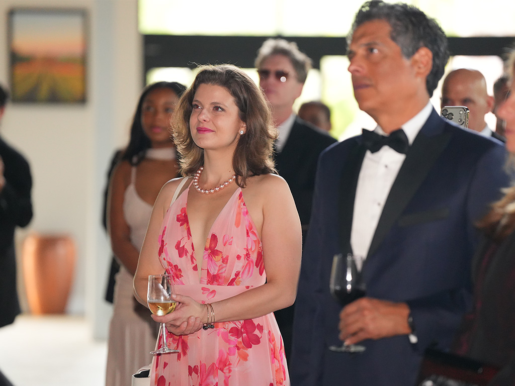 Rebecca Teresia at the 24 Collins Studios red carpet event in the Bay Area