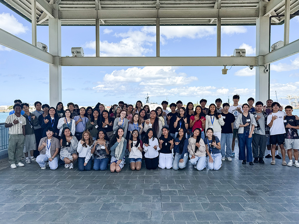 Hawai'i high school students at HPU's Aloha Tower Marketplace Campus for the HPU x Blue Startups Entrepreneurship Bootcamp