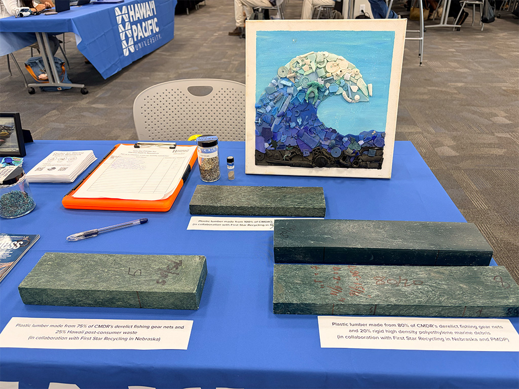 The Center for Marine Debris Research had several prototypes at the workshop for people to see