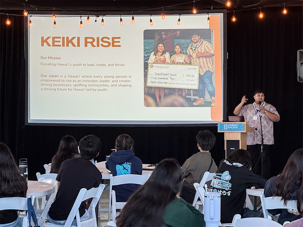 Guest speaker Coen Cadinha of Keiki Rise and Big Boy Sweets