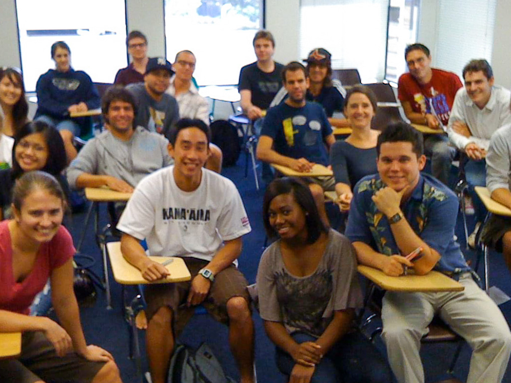 Michael Bennett (first row, right) in an HPU honors class