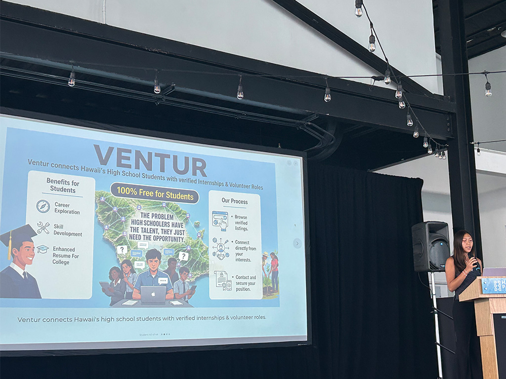 Hawai'i high school student May Shiraishi of Ventur aims to connect Hawai'i students with internships and volunteer roles