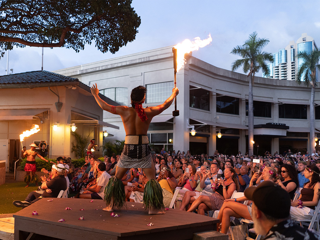 The luau featured fire dancing