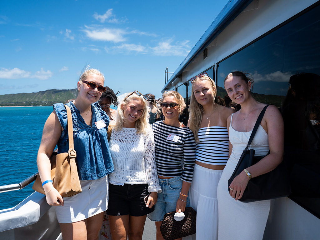 Students aboard the Star of Honolulu for a breathtaking lunch cruise