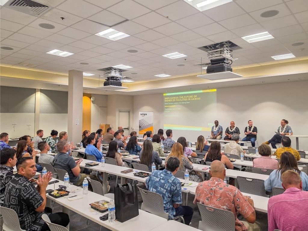 Panelists of the summer 2026 SMPS Hawaiʻi planning forum held at HPUʻs Aloha Tower Marketplace