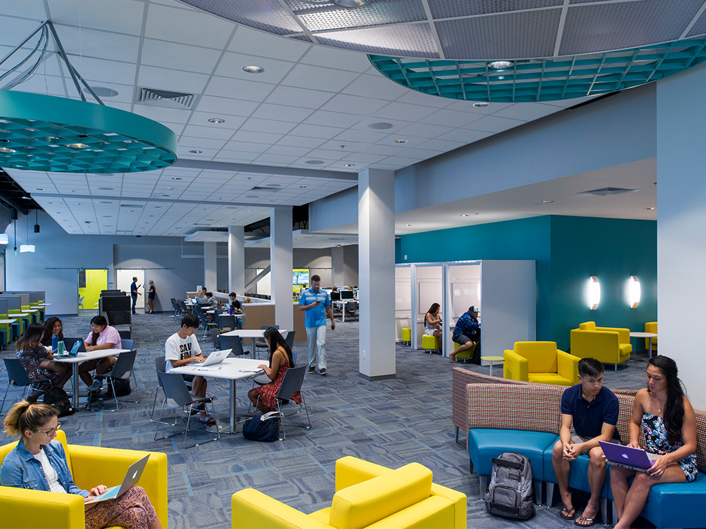 The Learning Commons grants a clean, organized workspace where your mind can focus on studying