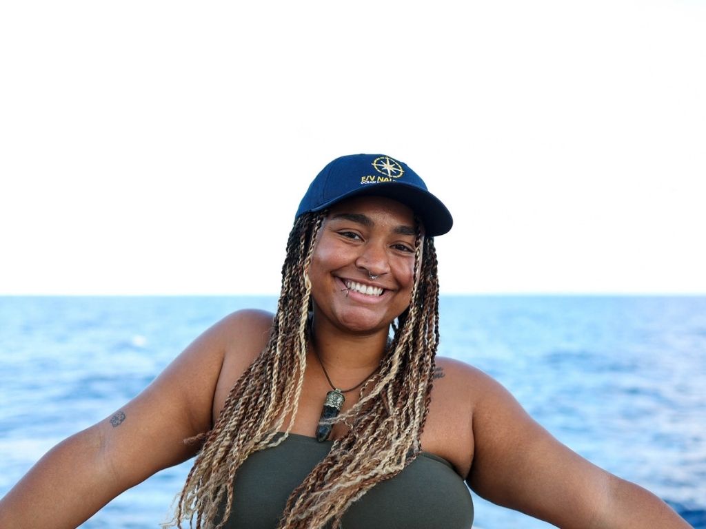 HPU alumna and Lecturer of Marine Science Nneamaka Ogbaekwe aboard the Exploration Vessel Nautilus during a June 2026 expedition from Honolulu to Guam