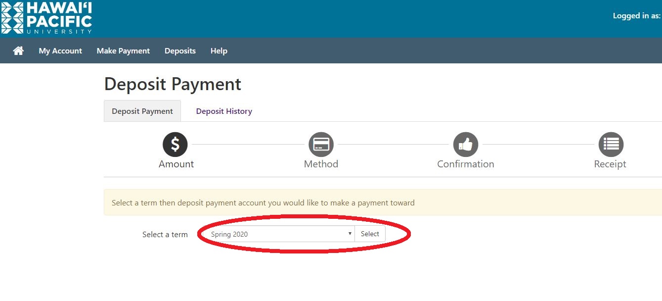 Deposit Payment 1