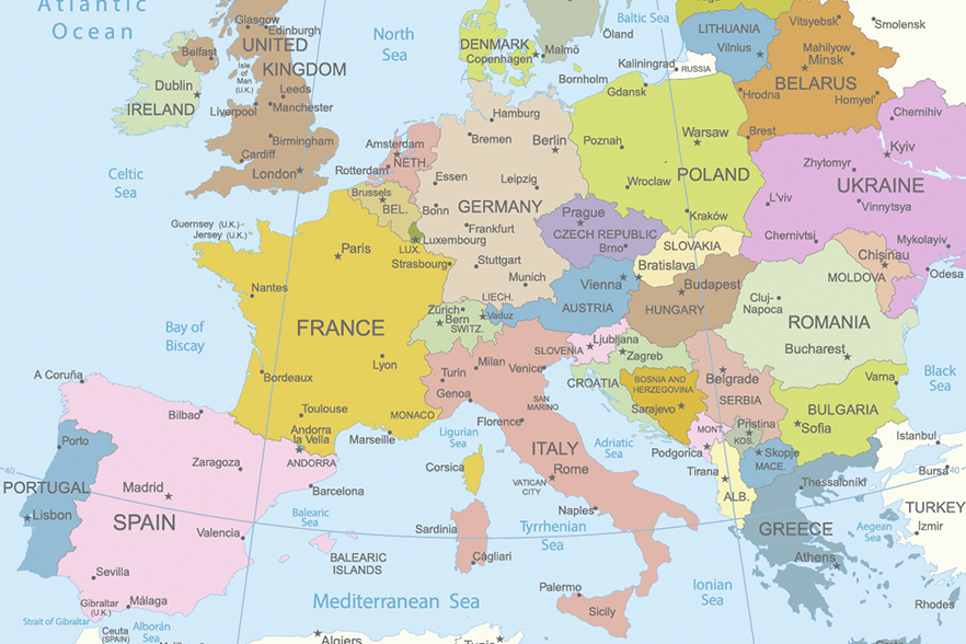 Germany On A Map Of Europe Topographic Map Of Usa With States